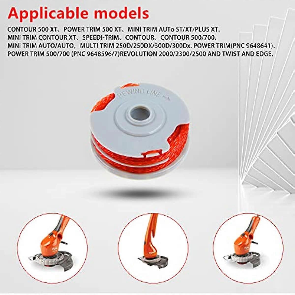 Flymo FLY021 Línea Doble, 0.08 Pulgadas 16.9 Pies F016800385 Líneas De Carrete Compatibles Con Contour 500 XT, Power Trim 500 XT, Mini Trim Auto