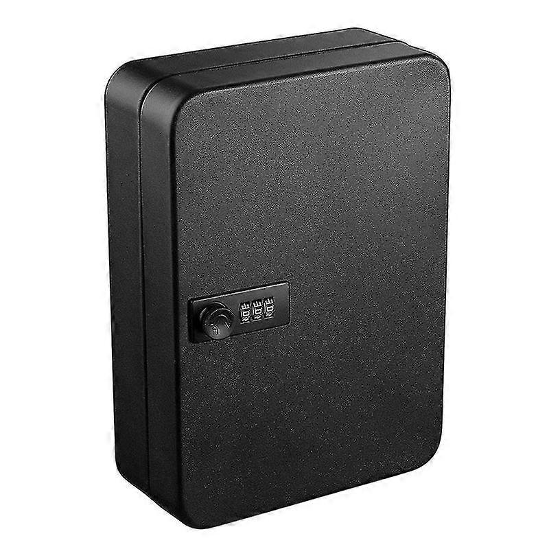 ブラックスチールキーキャビネットセキュリティボックスウォールマウント、コンビネーションロックとランダムカラーキータグ付き-20個のキーを保持します-Yvan