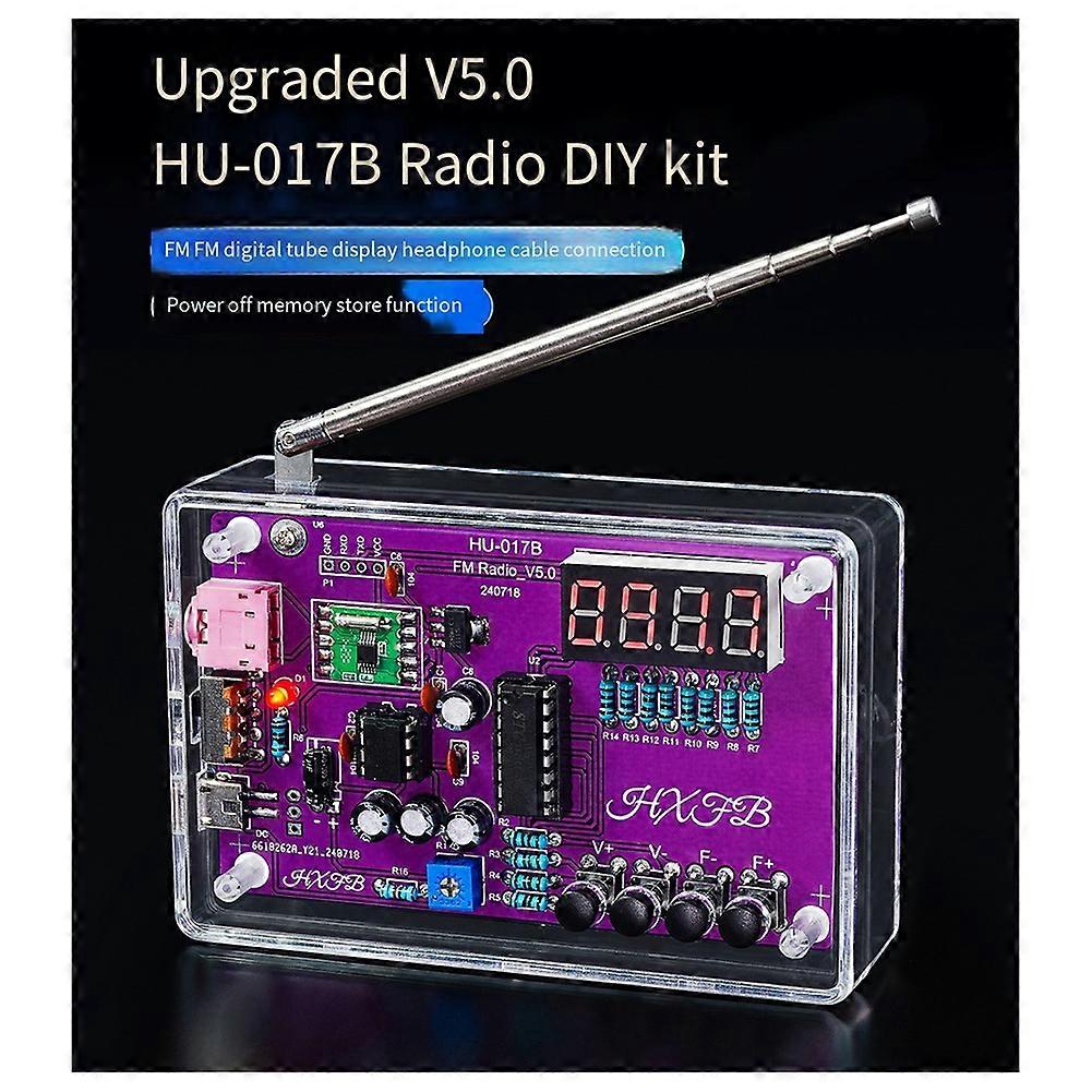 FM Radio Kits, DIY Electronics Building Kit, Soldering Projects 87-108MHz Radio with LCD Display Wireless Receiver for Learning and Teaching