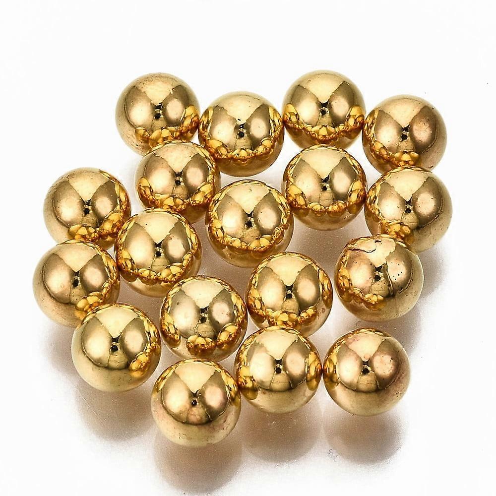 200pc CCB Plastic Beads No Hole/Undrilled Round Golden 6mm