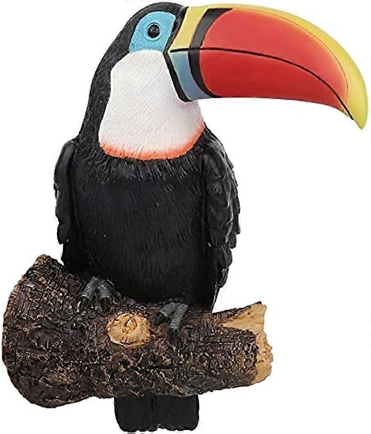 Toucan Tree Hug Tree Decoration Hanging Garden Statue(Red Toucan)