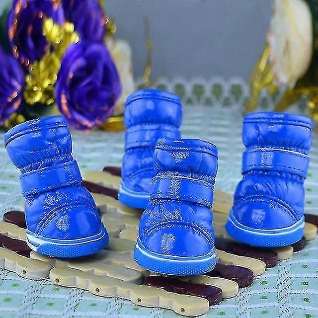 4pcs/set الشتاء الحيوانات الأليفة الكلب أحذية الثلج الدافئة أحذية للماء الكلاب الصغيرة أحذية لتشيهواهوا