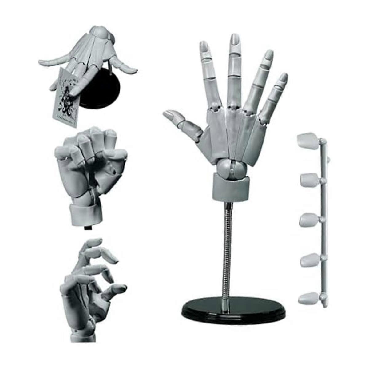 Modèle de main 1:1 Mannequin articulé Joint mobile à la main + Base DIY PVC ABS Modèle à la main pour dessiner, peindre, esquisser B