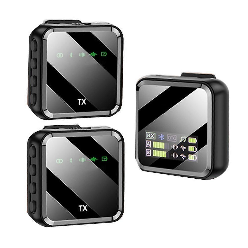 Wireless Lavalier Microphone Portable Anti -Interference Noise Cancel Recording Digital Display Str