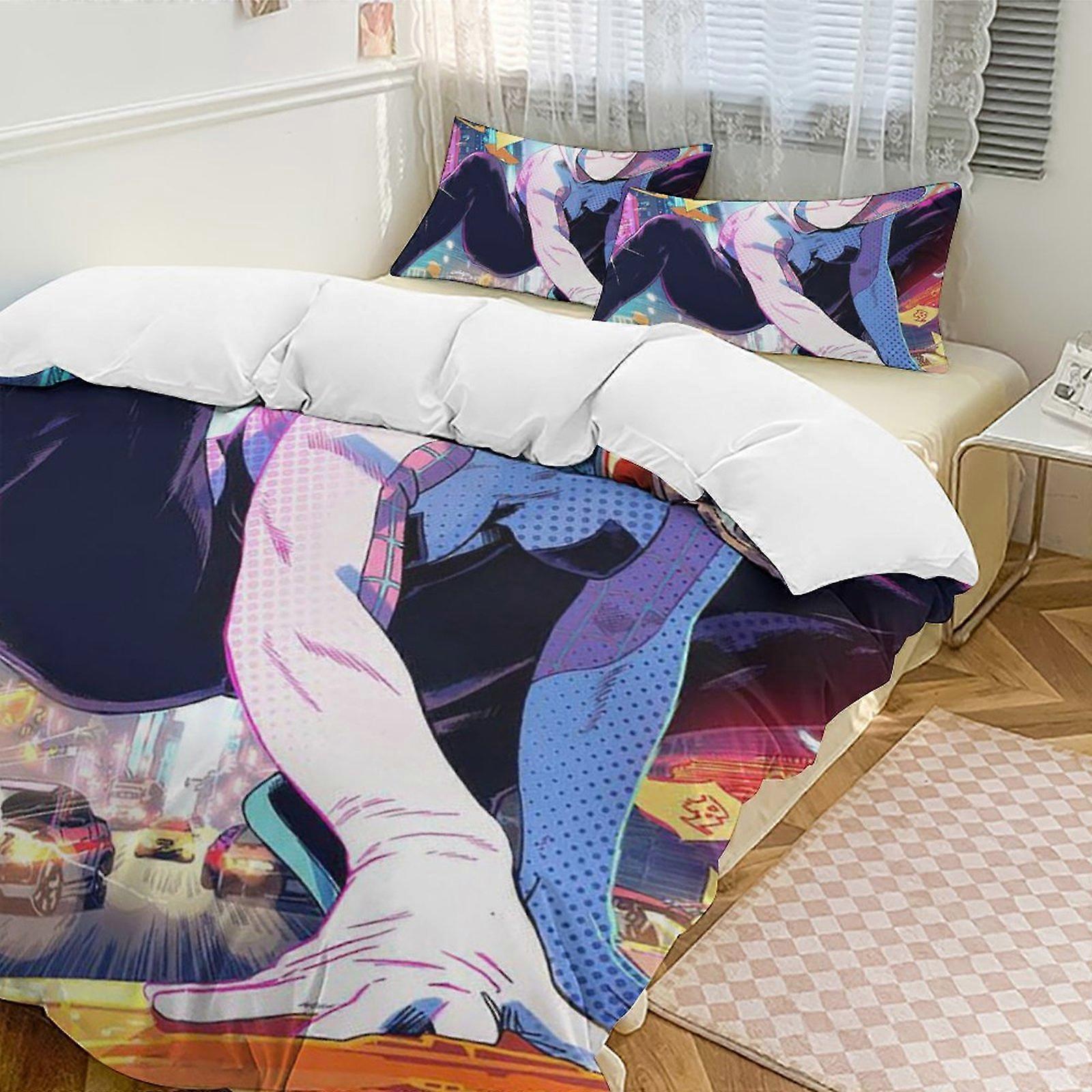 v316 Spider-Man 3-Piece Twin Bed Set - Includes 1 Single Quilt And 2 Pillow Cases Bedding - Fade Resistant Microfiber - Spider io316