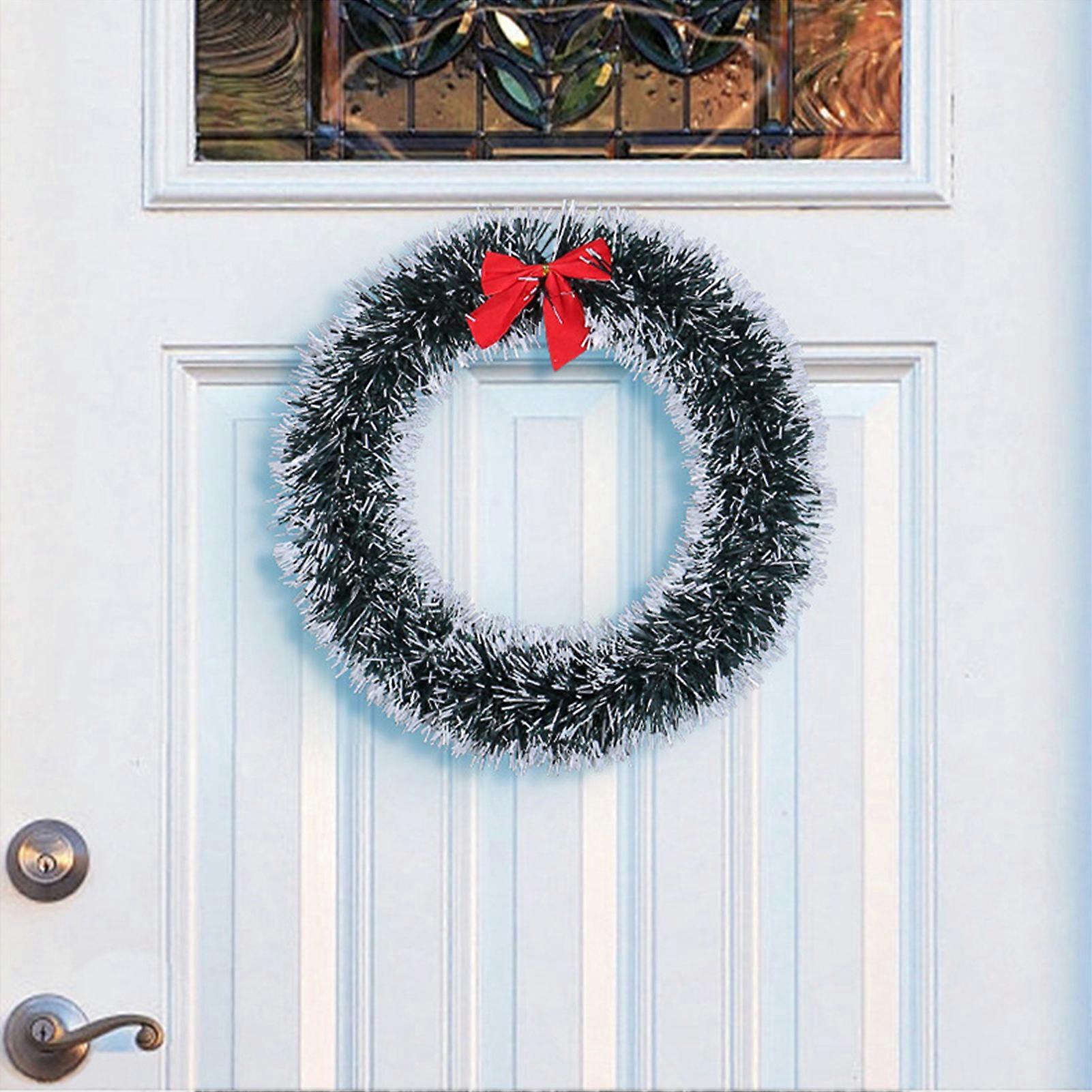 Christmas Tree Wreath Ornament with Bowknot Christmas Home Decor for Family Friend Neighbor Gift