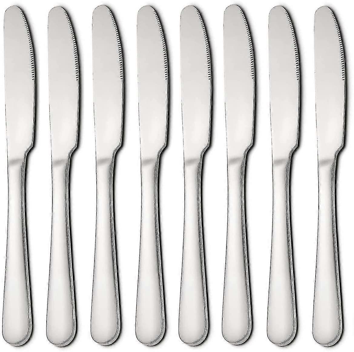 Couteaux à beurre-set De 8 couteaux à dîner Beurre-acier Couverts Couteau de table