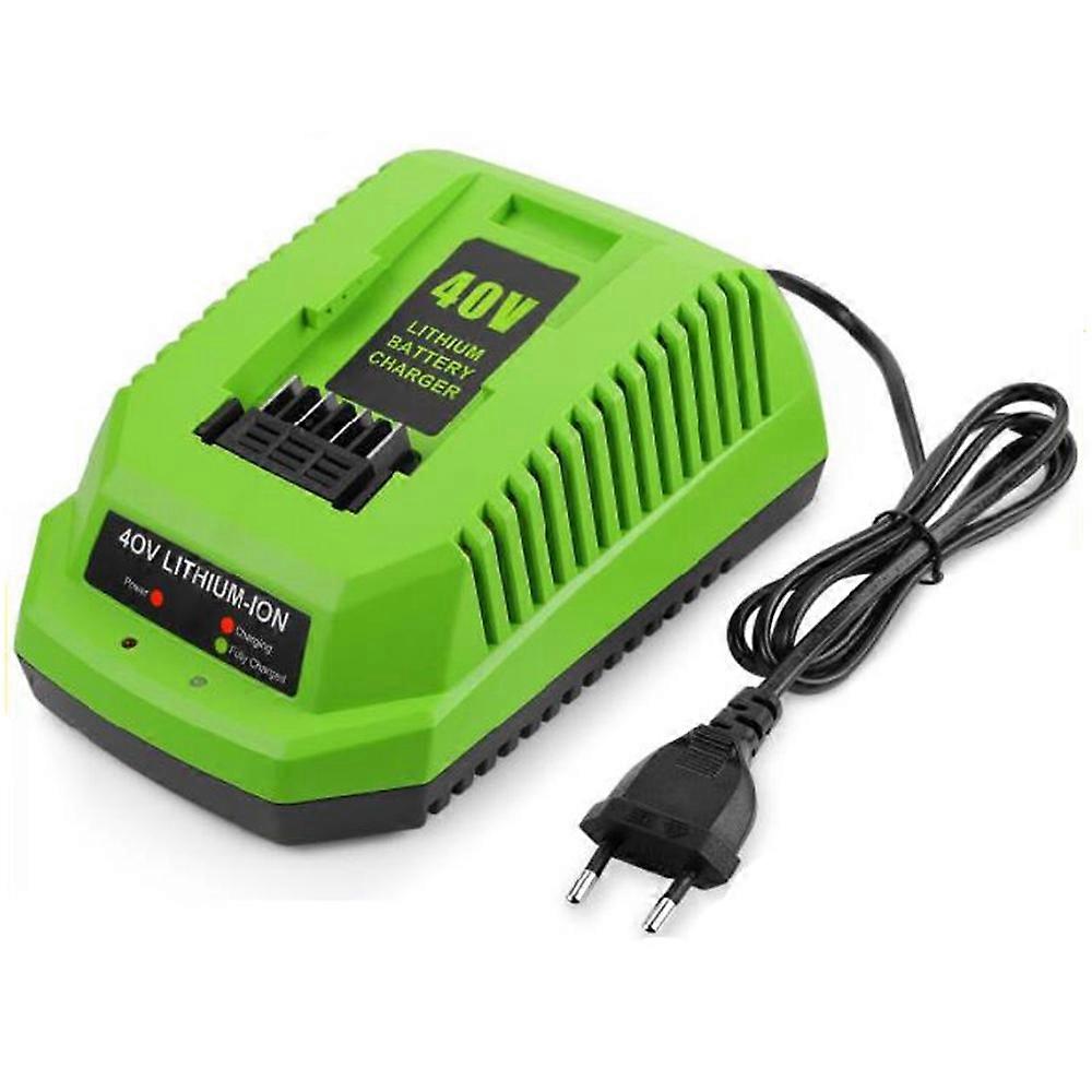 40V lithium batterioplader til GreenWorks 29482 G-MAX 40V Li-ion batteri 29472 29482 29652 G40825 EU-stik