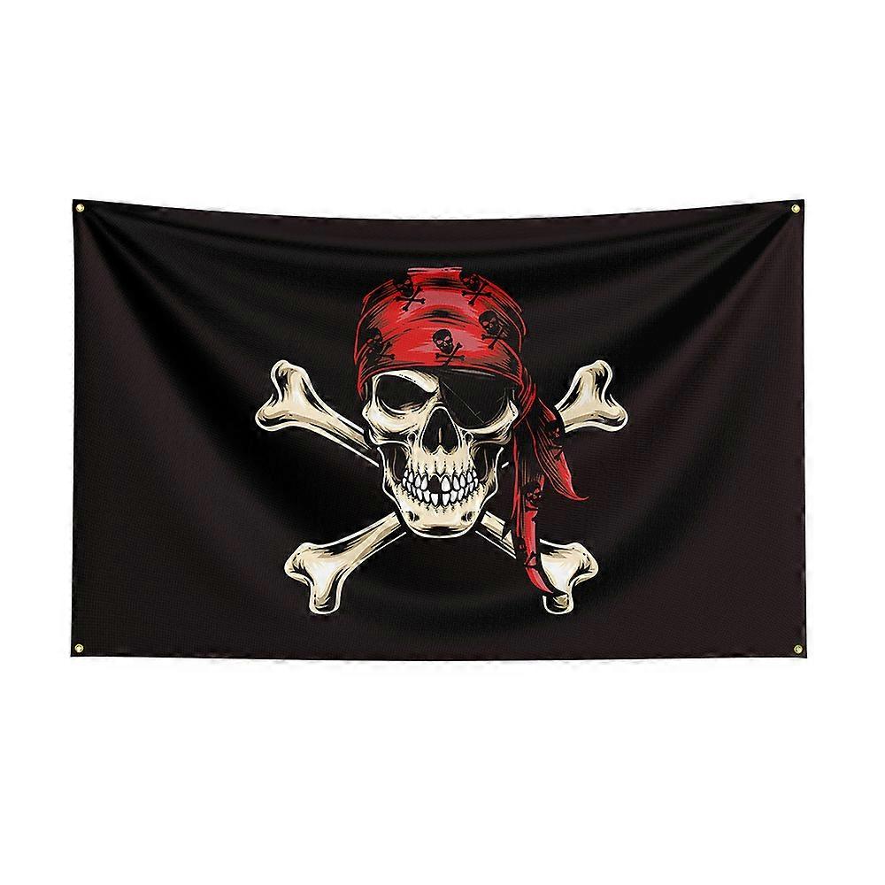 90x150cm Jack Rackham skull bone pirate Flag Polyester Printed comic Banner For Decor