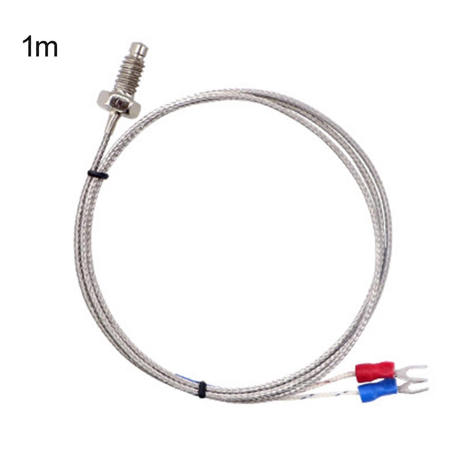 1/2/4/5m K Type Thermocouple Probe Imperial M6 Screw Temperature Sensor Meter Qinhai