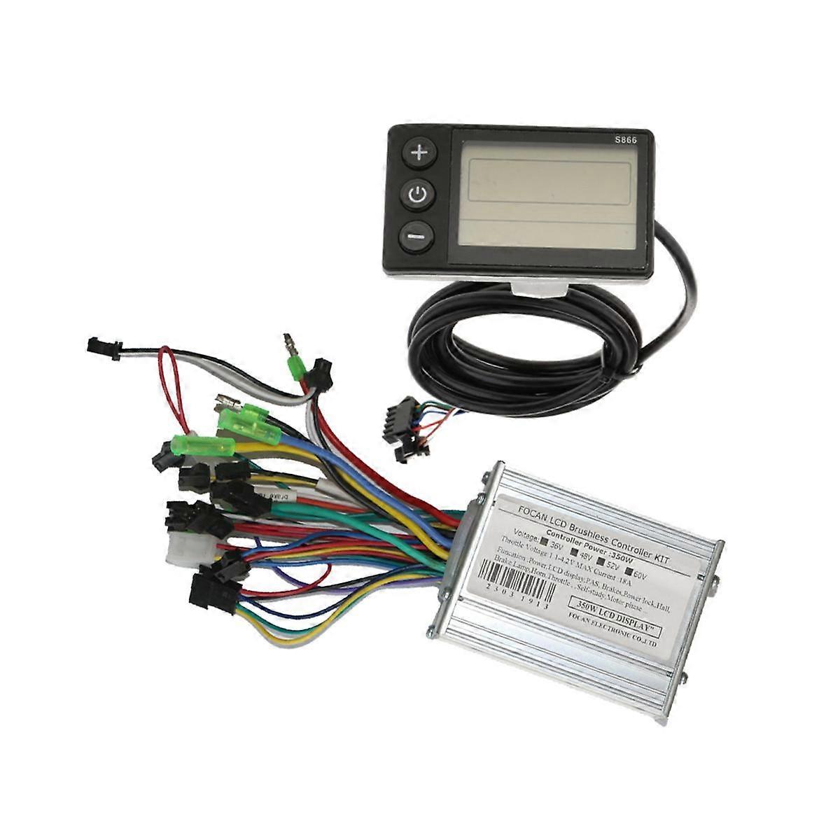 36V 48V 52V 60V 350W 18A Brushless DC Motor Controller Ebike Controller S866 LCD Display Speedomete