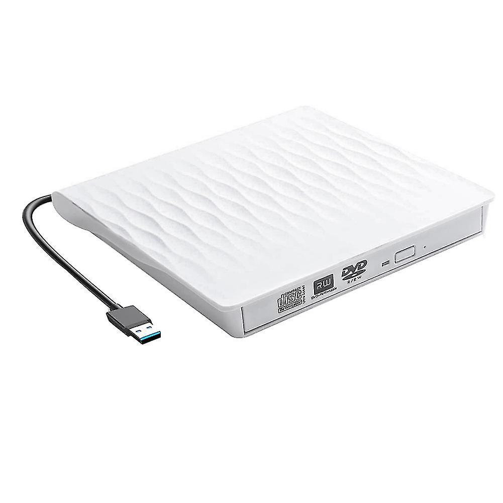 External Cd Dvd Drive, Usb 3.0 Slim External Cd Dvd Rewriter (white)