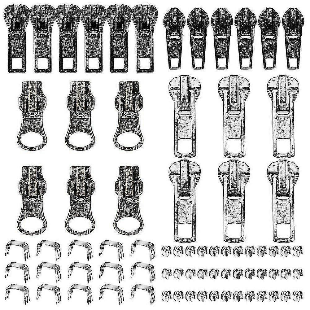 24 Pieces Zipper Sliders Zipper Pull Replacement With Zipper Slider Repair Kits For Nylon Coil Jacke
