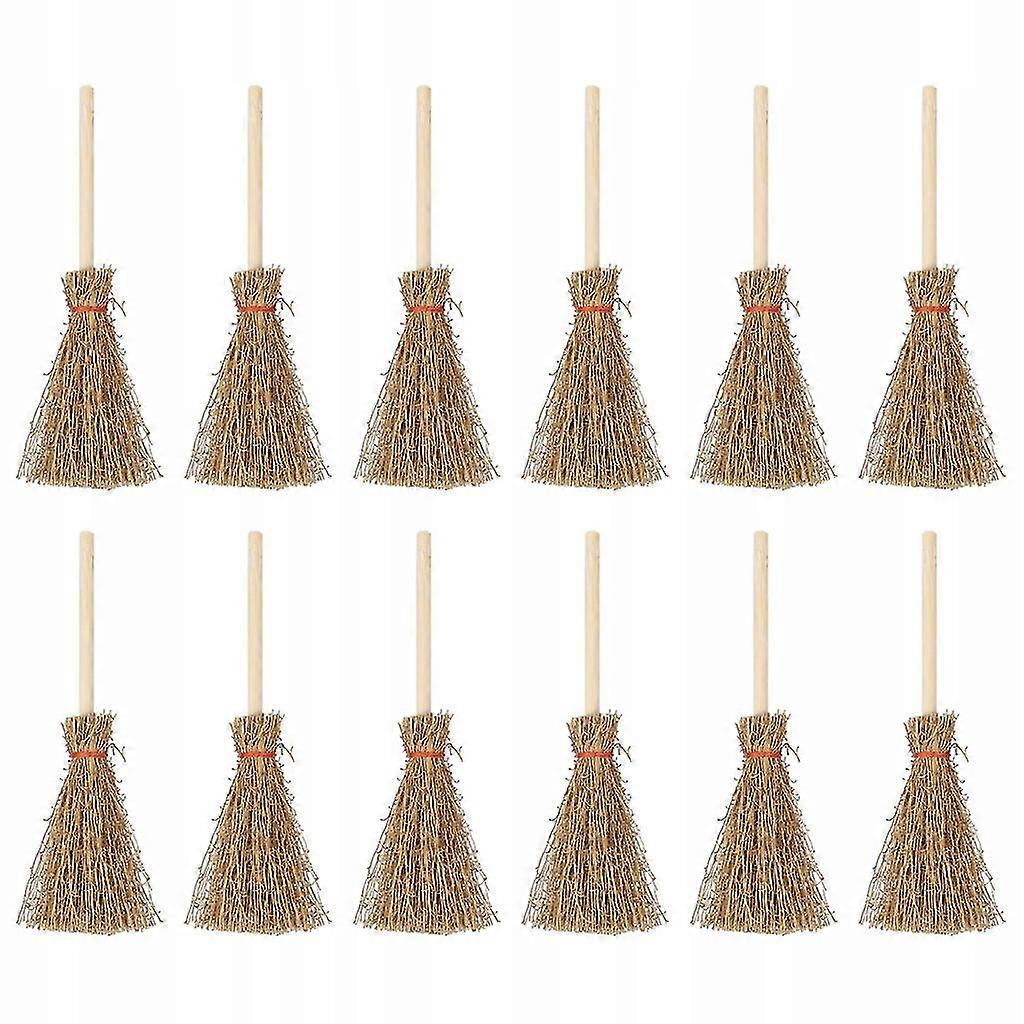 12 Pieces Straw Broom Witches Hanging