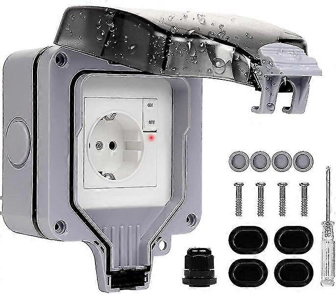 Waterproof Socket With Switch Control Lamp, Ip66 Flood Control Weatherproof