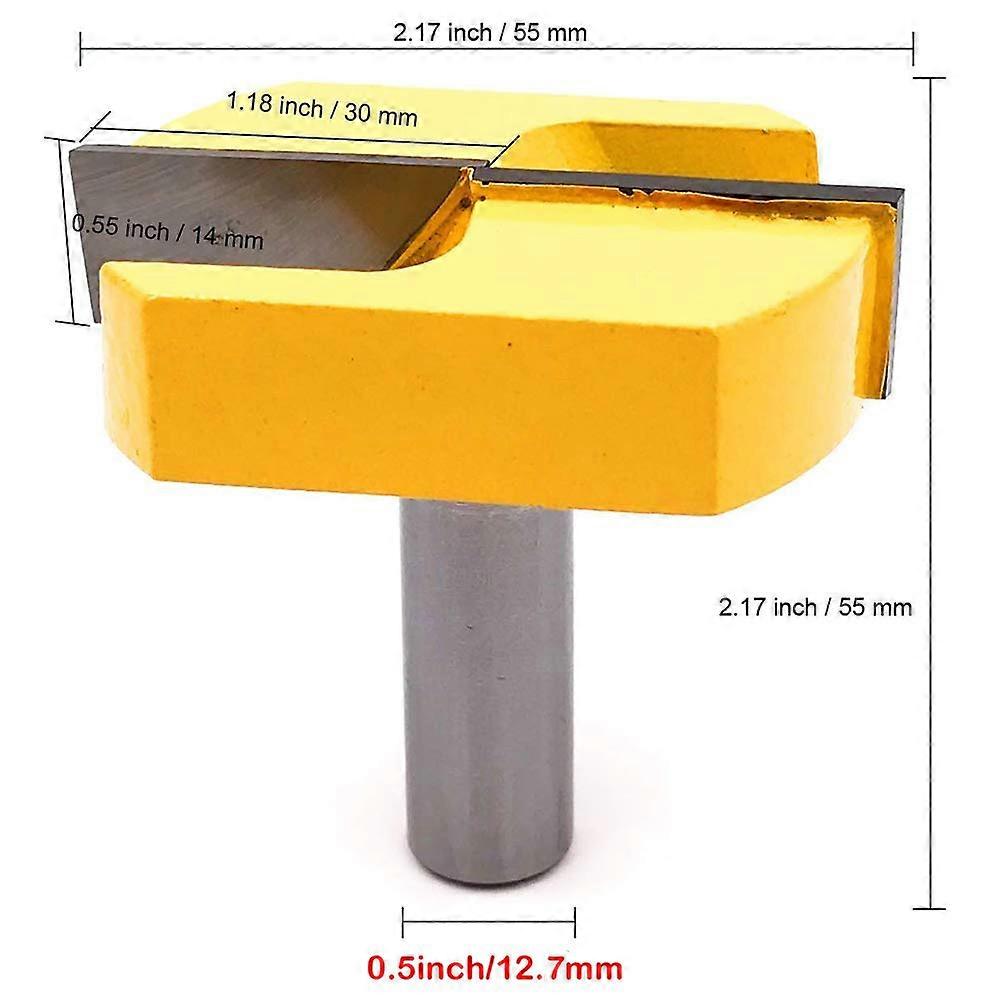 Extra Long Straight Router Bit – 1/4" Shank, 3/8" Diameter, 3" Cutting Length – Double Flute Carbide Wood Milling Cutter – 2-Pack Yellow