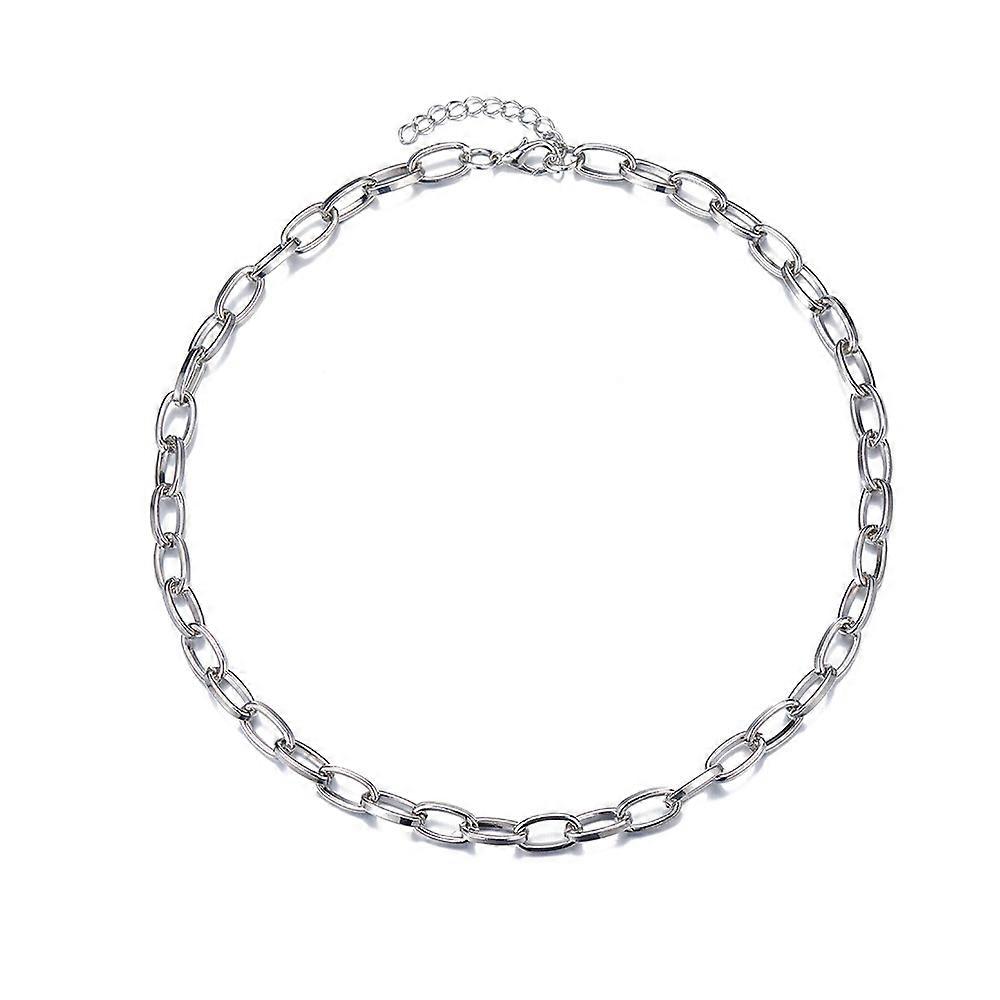 Women's simple metal chain necklace,45+7cm