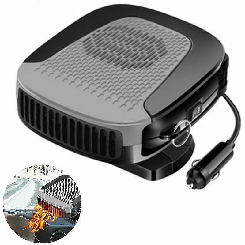 12v car heater with heating and cooling 2 in 1 mode for fast heating defogging and car windshield fan in cigarette lighter