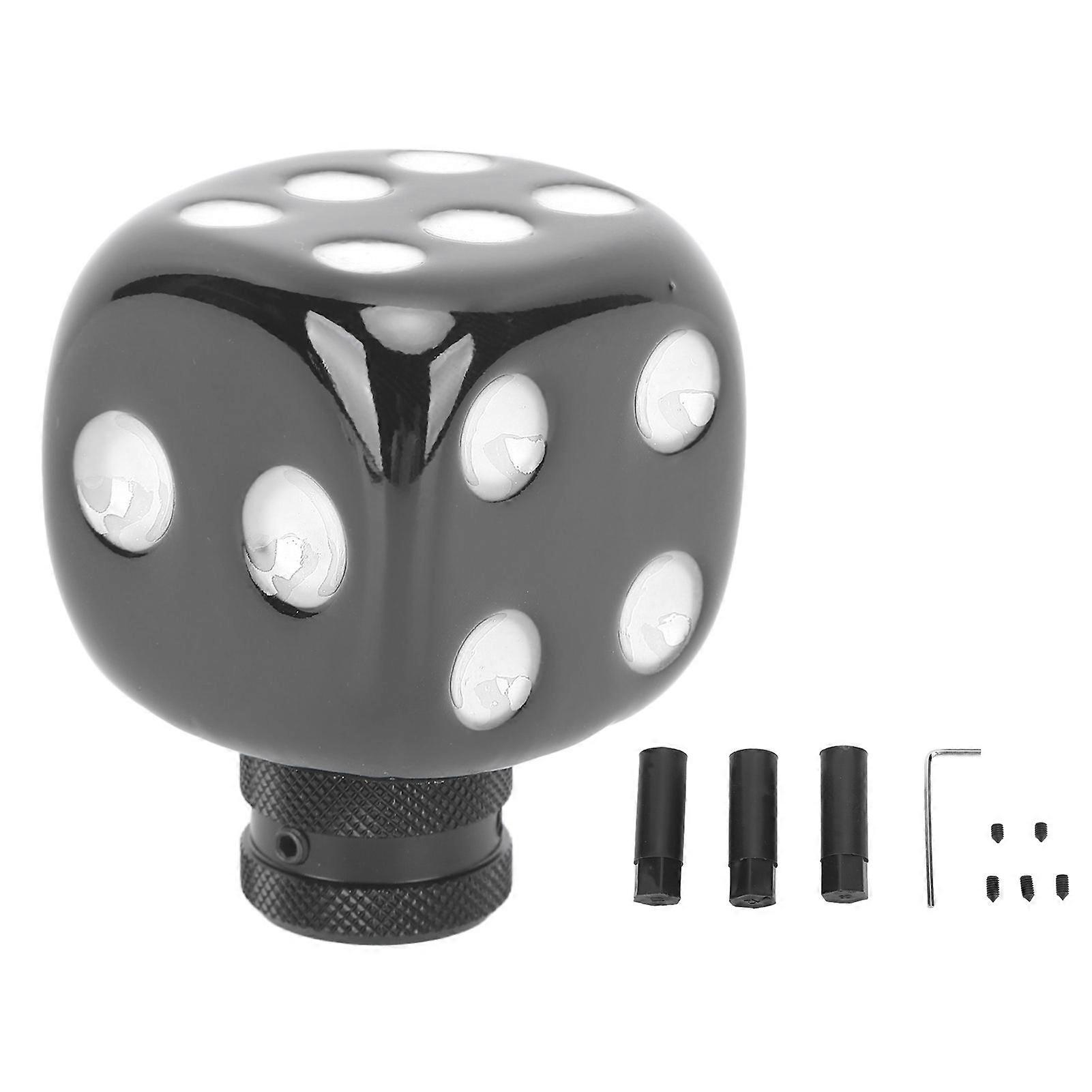 Dice Shape Shift Head Resin Gear Shifting Lever Knob Transmission Shift Lever Head Universal Fit for Most Cars Black+White