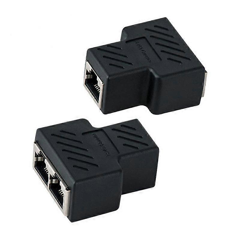 2pc RJ45 Coupler,Ethernet LAN Cable Extender(Black)