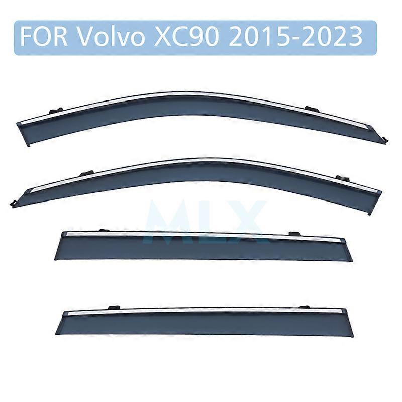 Front Rear 4pcs For Volvo XC90 2015-2023 Window Visor Deflector Visors Shade Sun Rain Guard Smoke Cover Shield Awning Trim