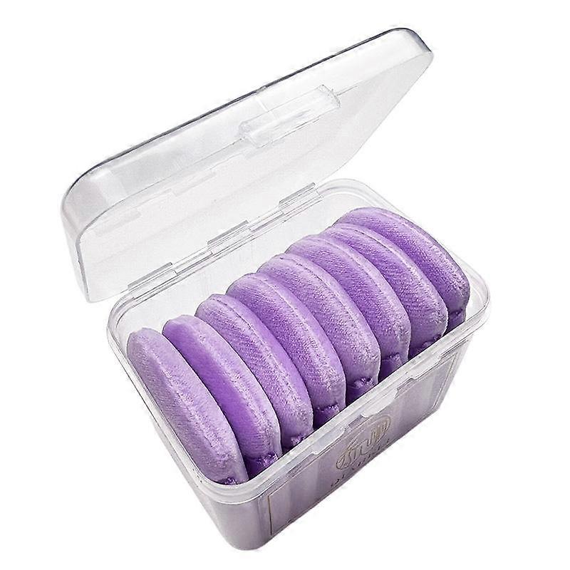 8pcs Triangular Powder Puff - Washable Makeup Sponge - Purple