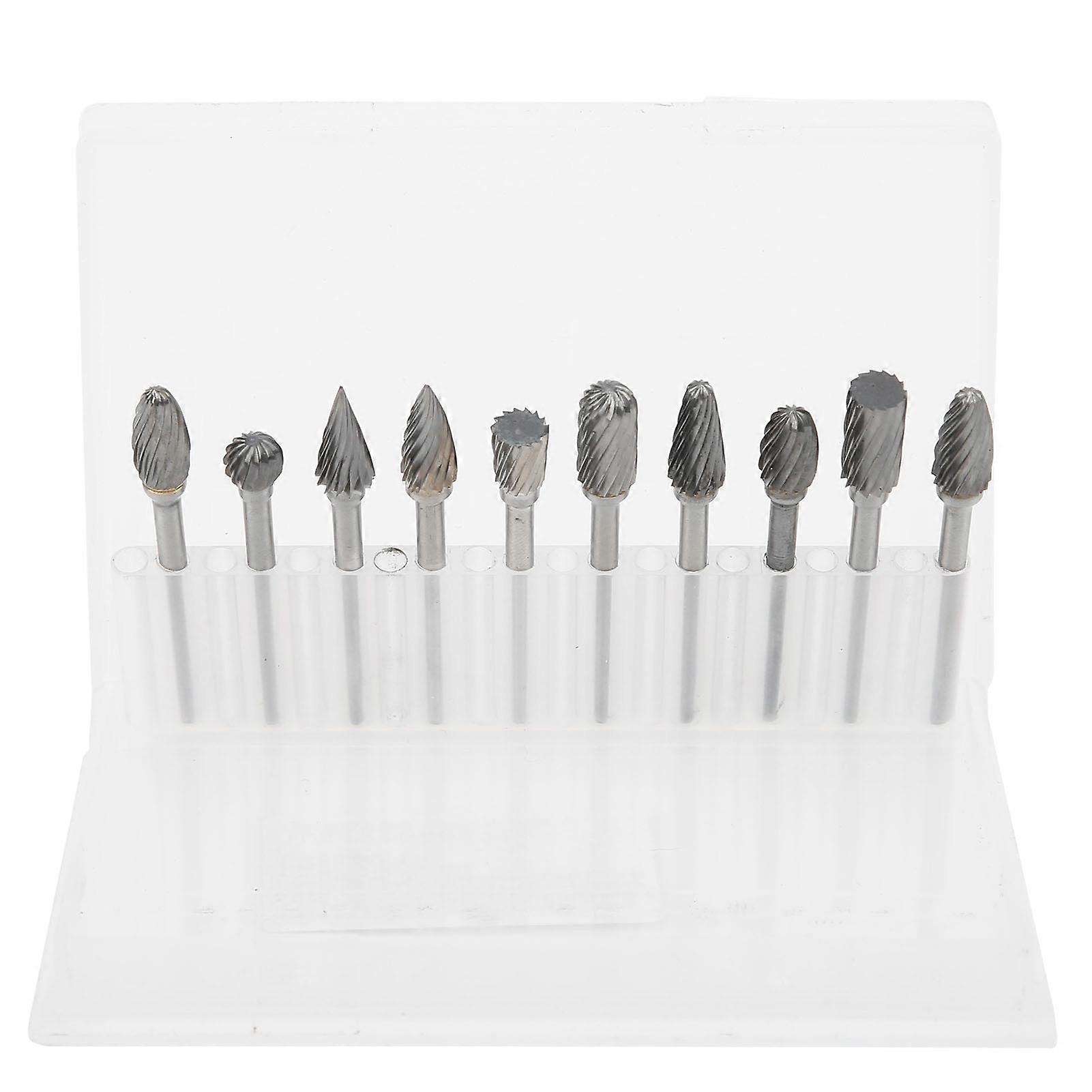 10 stk. enkeltkuttet roterende fil metall elektrisk kvernboresett for polering og sliping