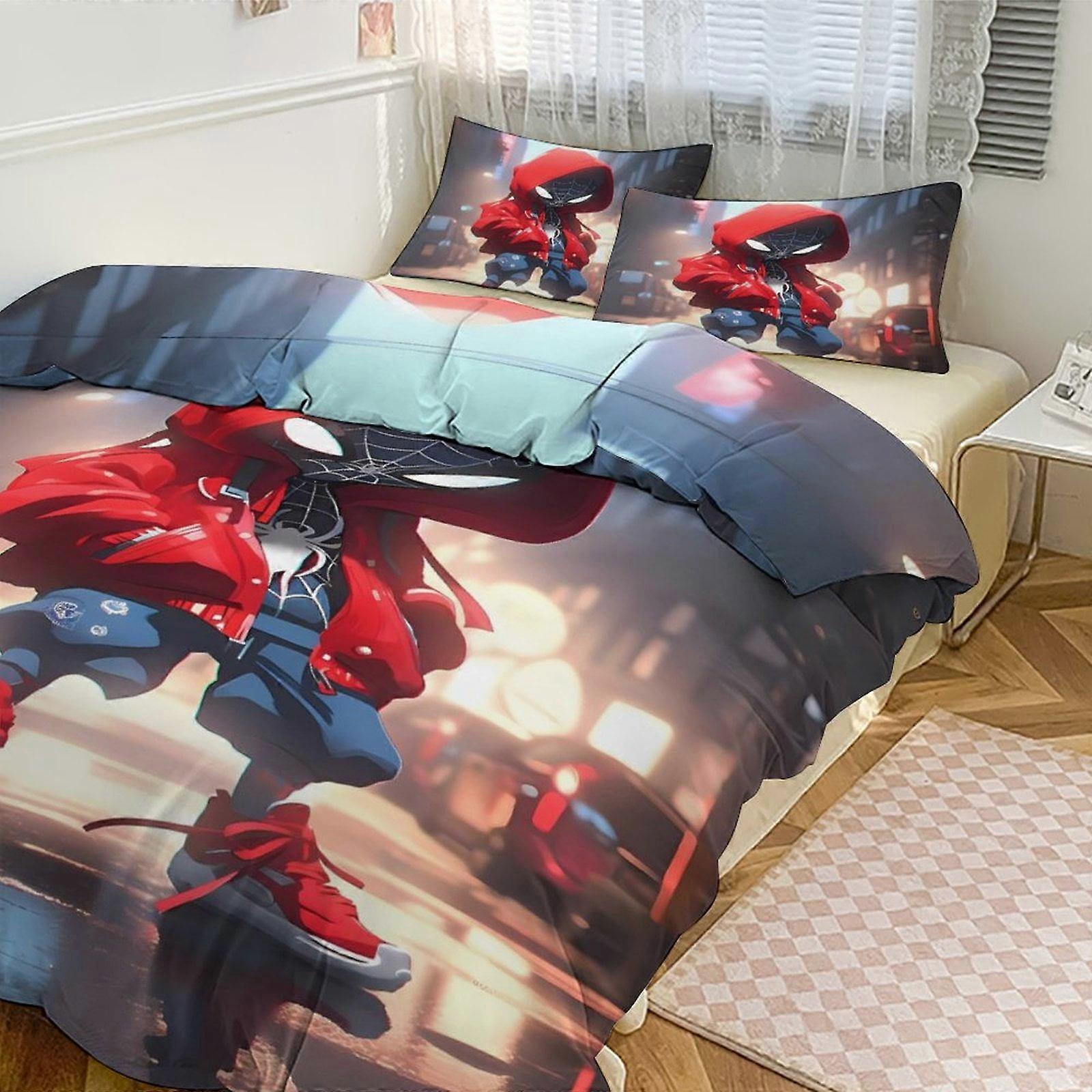 v5817 Lenzuola Biancheria da letto Spiderman Webbed Wonder Set da letto in 3 pezzi - Include piumino e cuscino Shams - Caratteristiche della biancheria da letto Lenzuola Spiderman yuq5817