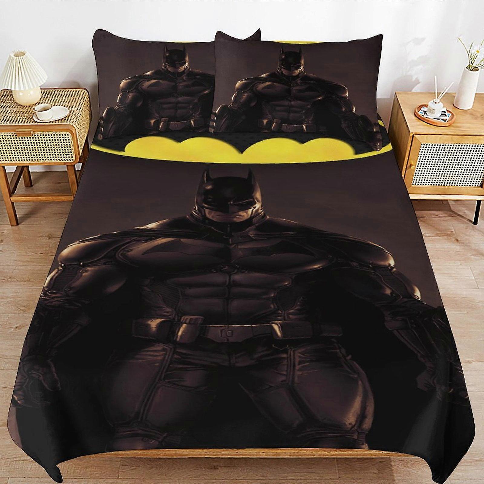 v2495 Σεντόνια Κλινοσκεπάσματα Batman Σετ κλινοσκεπασμάτων Ultra Soft Skin-Friendly Duvet Cover 3 Piece, Cute Comforter Cover Bed Set for Boys Girls Kids ( 1 Πάπλωμα