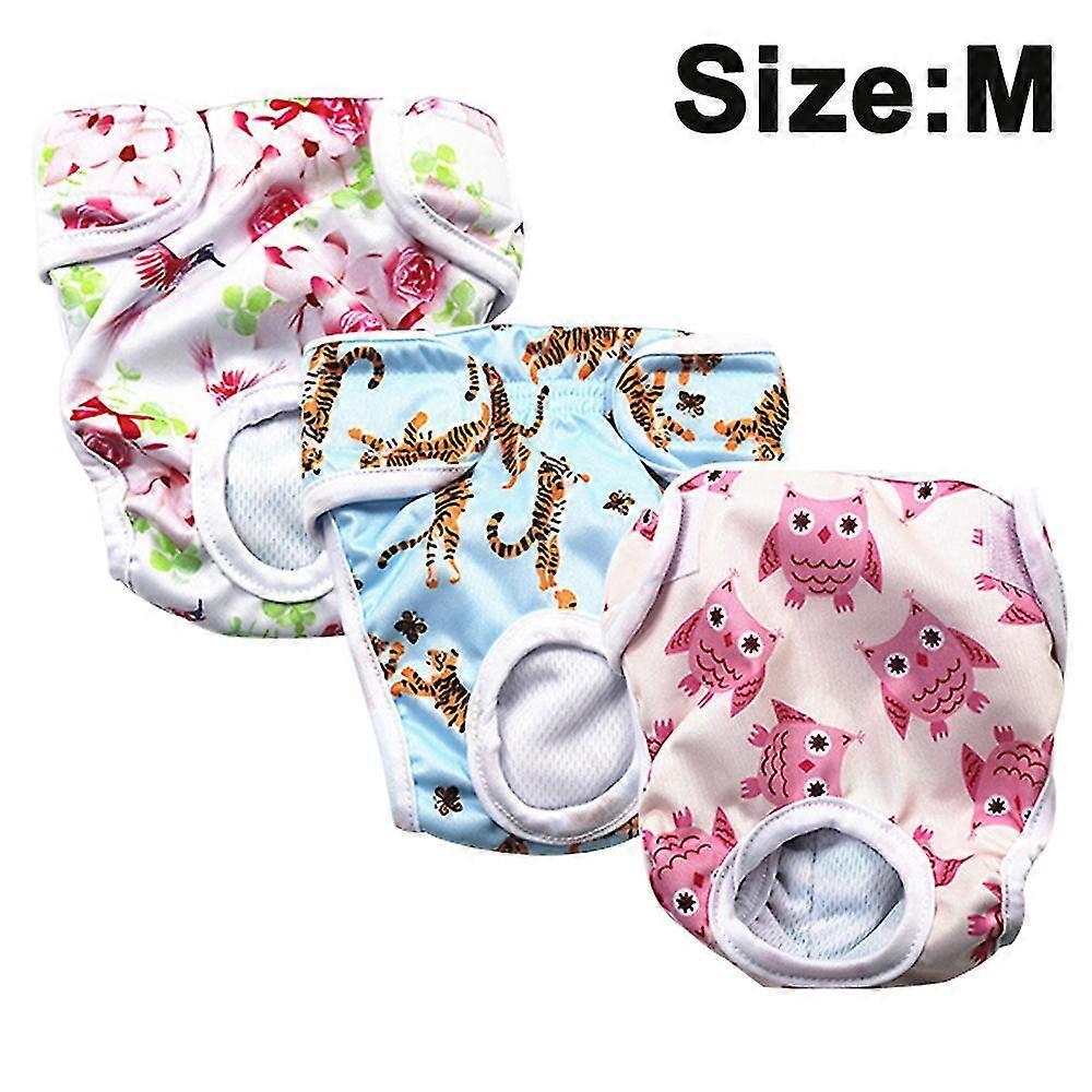 Pack Of 3 Reusable Washable Dog Diapers, Highly Absorbent Dog Physiological Pants Sanitary Diaper Pet Harassment Prevention Physiological Pants