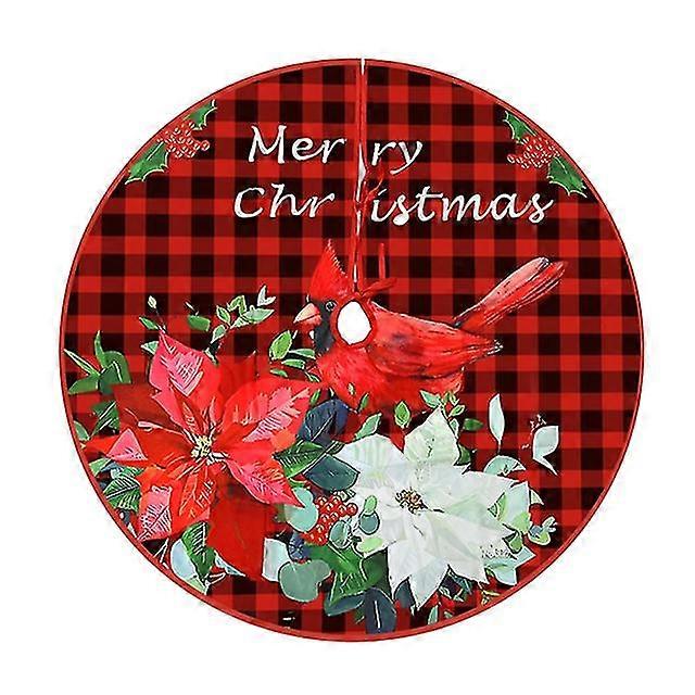 90cm Christmas Tree Skirt Snowflake Santa Printed Tree Mat Carpet For Home Xmas Tree Bottom Decoration New Year Navidad Ornament