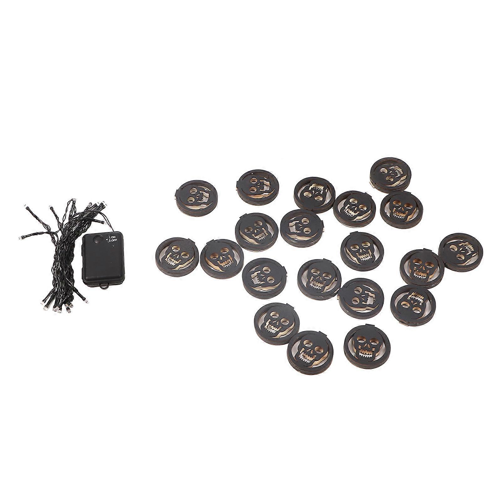 Halloween Skull String Lights Battery Operated IP65 Waterproof Cute 3D LED Skull String Lights for Halloween Party Decor