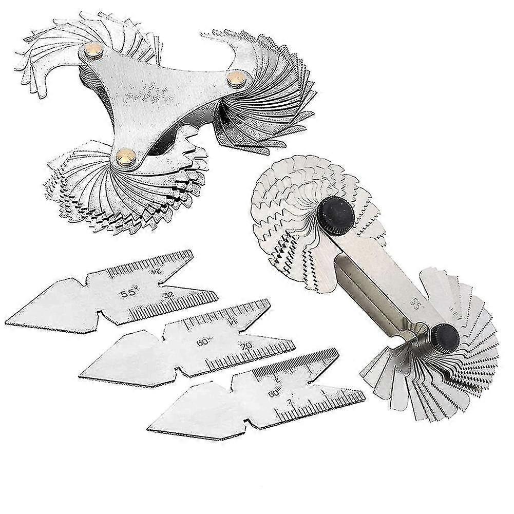 5 Pcs Thread Pitch Gauges Measure Tool Set,stainless Steel Thread