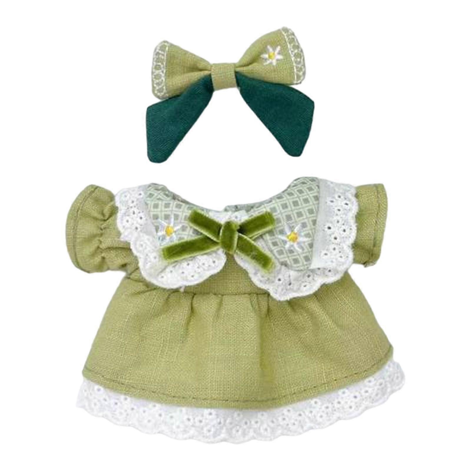 Gefüllte Puppe Prinzessin Kleid Kleidung Mode mit Haarschleife für 6,69 Zoll Puppe
