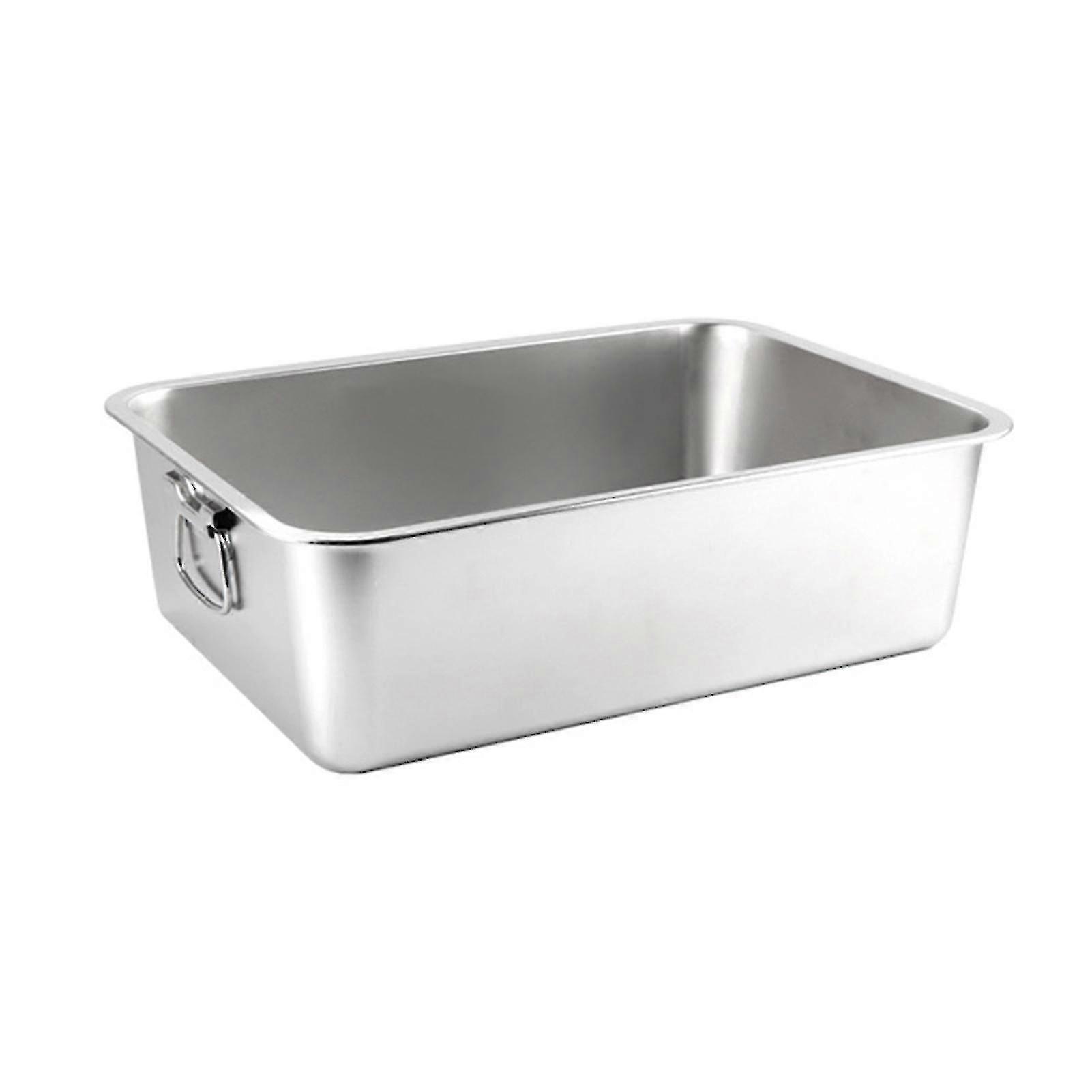 Rectangle Stainless Steel Cat Litter Box - Spacious, Low Entry, And Broken-resistant