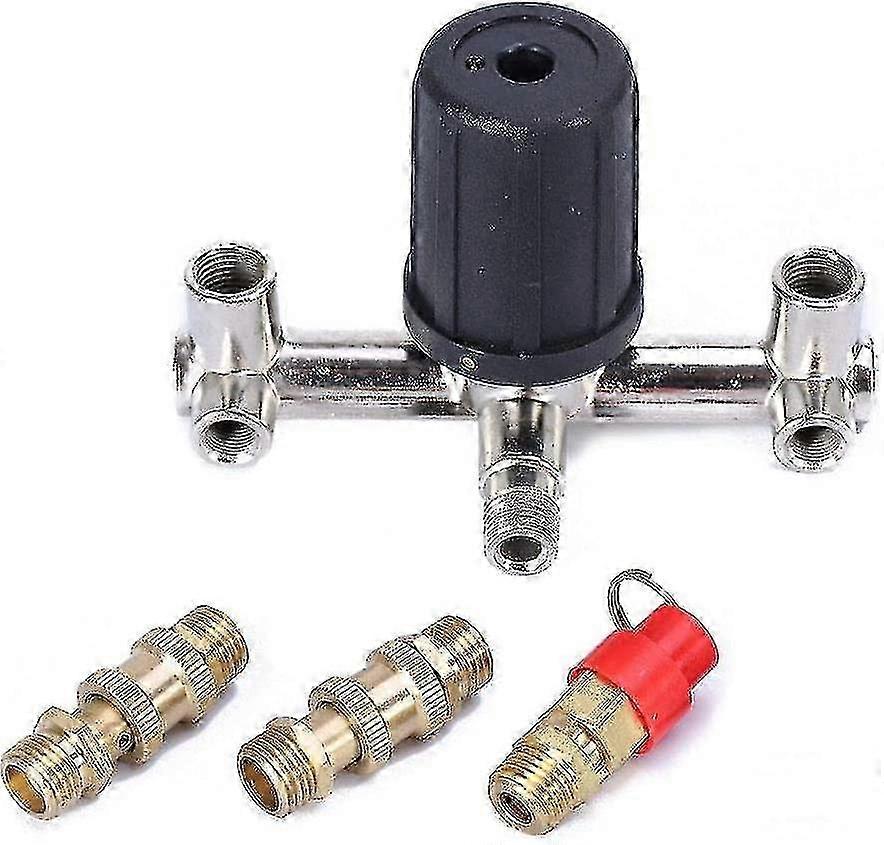 Air Compressor Pressure Switch Double Outlet Tube Air Compressor Switch Pressure Regulator Valve Fit Part With Bracket