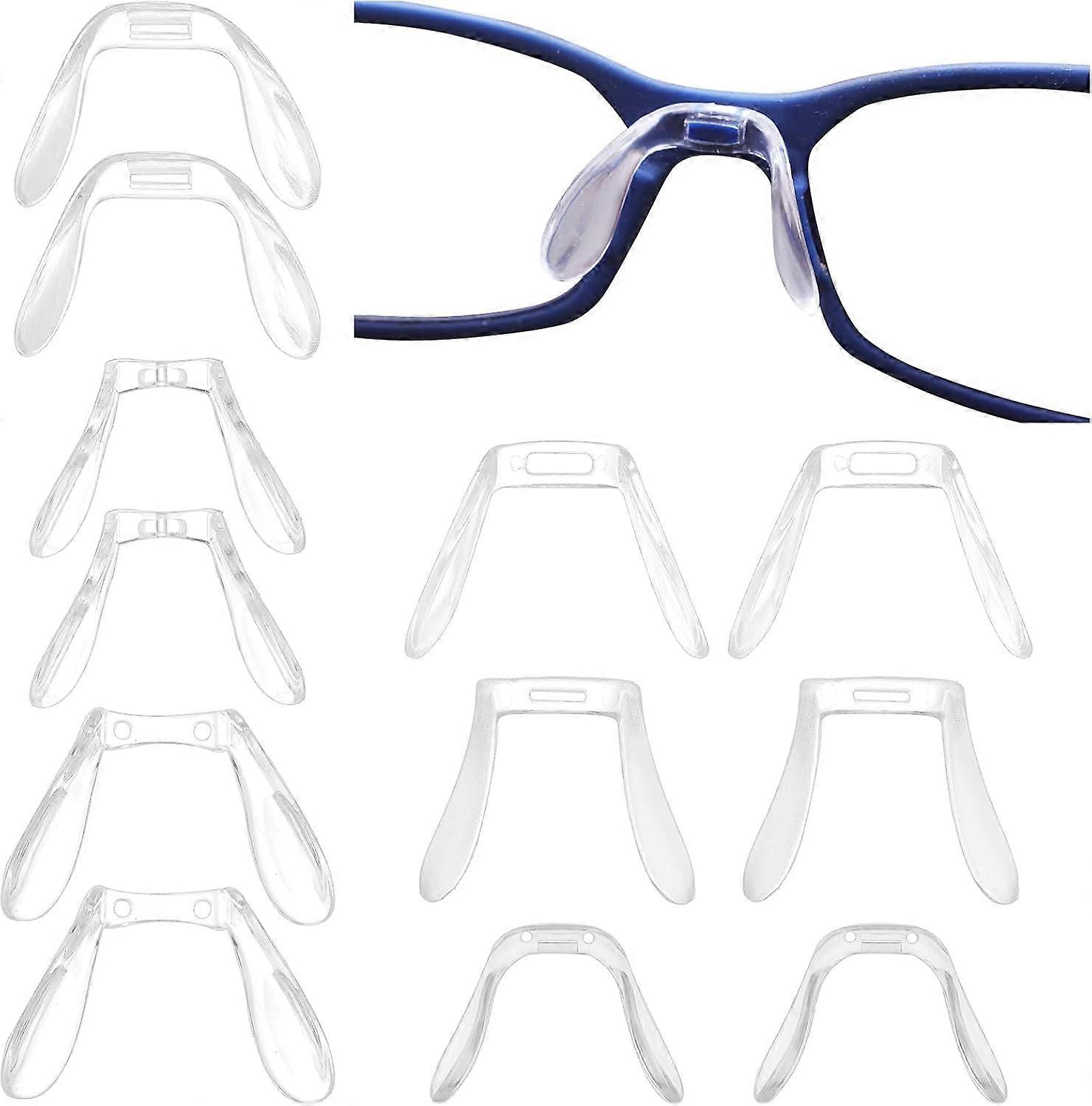 6 Styles 24PCS U Shaped Eyeglasses Nose Pads Bridge Plastic Anti Slip Soft Eye Glasses Nose Support Retainers Pieces Set for Eyeglasses Sunglasses Acc