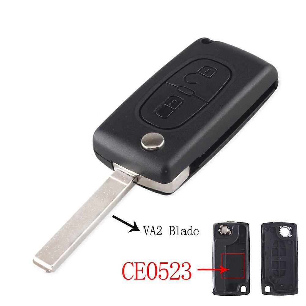 2 Buttons Flip Key Case Blank Shell For Peugeot 107 207 307 307S 308 407 607 2BT For Citroen C2 C3 C4 C5 C6 C8 Xsara