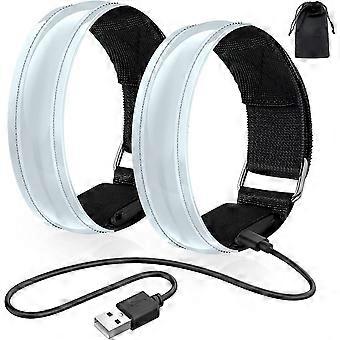 Rechargeable LED Armband | High Visibility Led Running Lights for Runners | Reflective Running Gear Light Up Armbands Reflectors | Running Gift Access