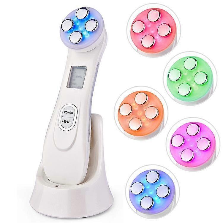 Ultrasonic Beauty Device, 5in1 Multifunctional Face Care Device, 6 Modes LED1 Beauty Machine Mesotherapy Massage Device