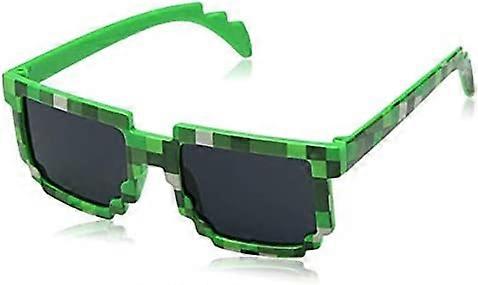 Vintage box sunglasses (green check), boys and children's green camouflage pixel sunglasses