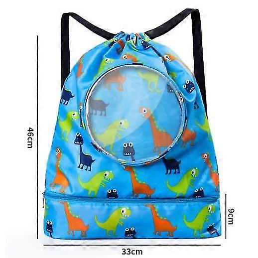 Swimming Backpack Mesh Bag Drawstring Swim Beach With Separated Waterproof Dry Compartments
