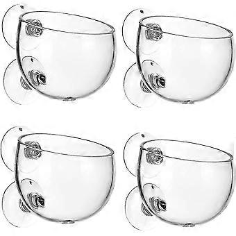 Akvarium Planteholder Plante Pot Aquarium Dekor Krystall Glass Aquatic Plant Cup Med Sugekopper For Fish Tank Aquascape Dekorasjon (4 Pack)