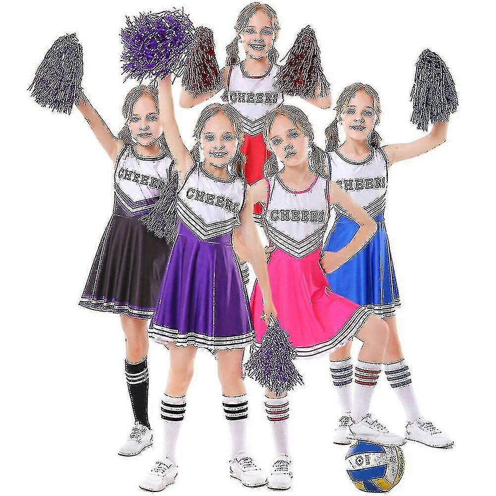 Flickor Cheerleaders Kostym Fotboll Klä upp Halloween kostym för barn
