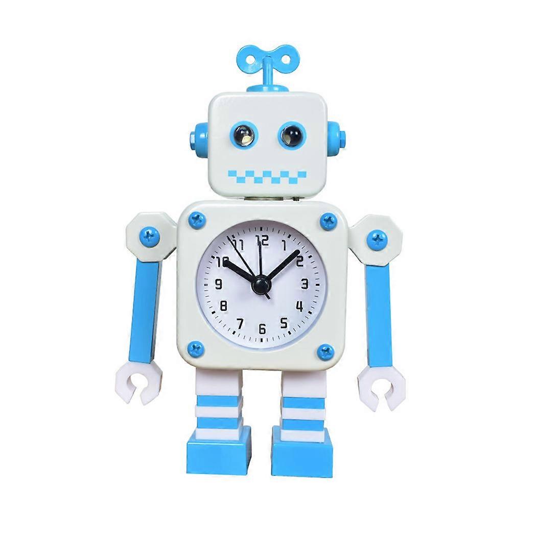 Creative Robot alarm clock student clock bedside desk boy gift White
