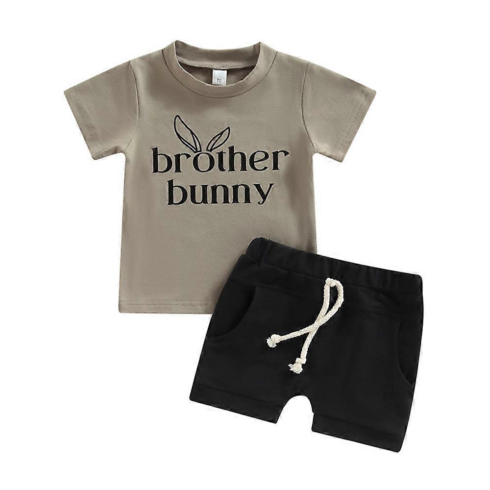 Toddler Baby Boy Shorts Set Kit Summer Easter Clothes Short Sleeve T-shirt + Shorts