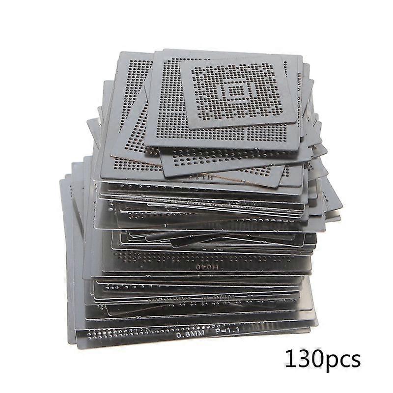 130Pcs Universal BGA Reball Reballing Rework Net Stencils Directly Heat Kits