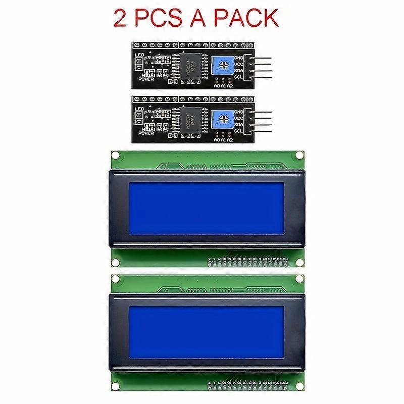 2pcs IIC I2C TWI Serial 2004 20x4 LCD Module Shield Blue For Raspberry Pi Arduino STM32 DIY Maker Project Nanopi BPI Tinker Board Electrical IoT Inter