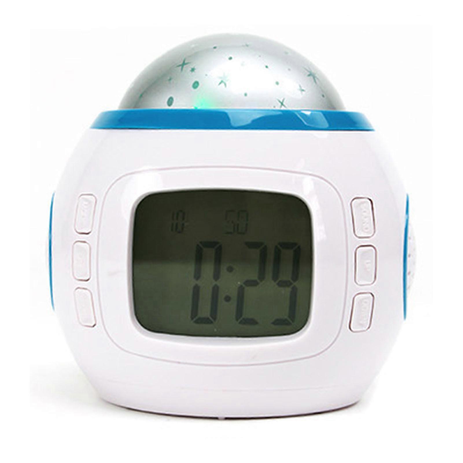 Projection Light Clock with Backlight and Snooze Function Digital Alarm Music Thermometer Calendar
