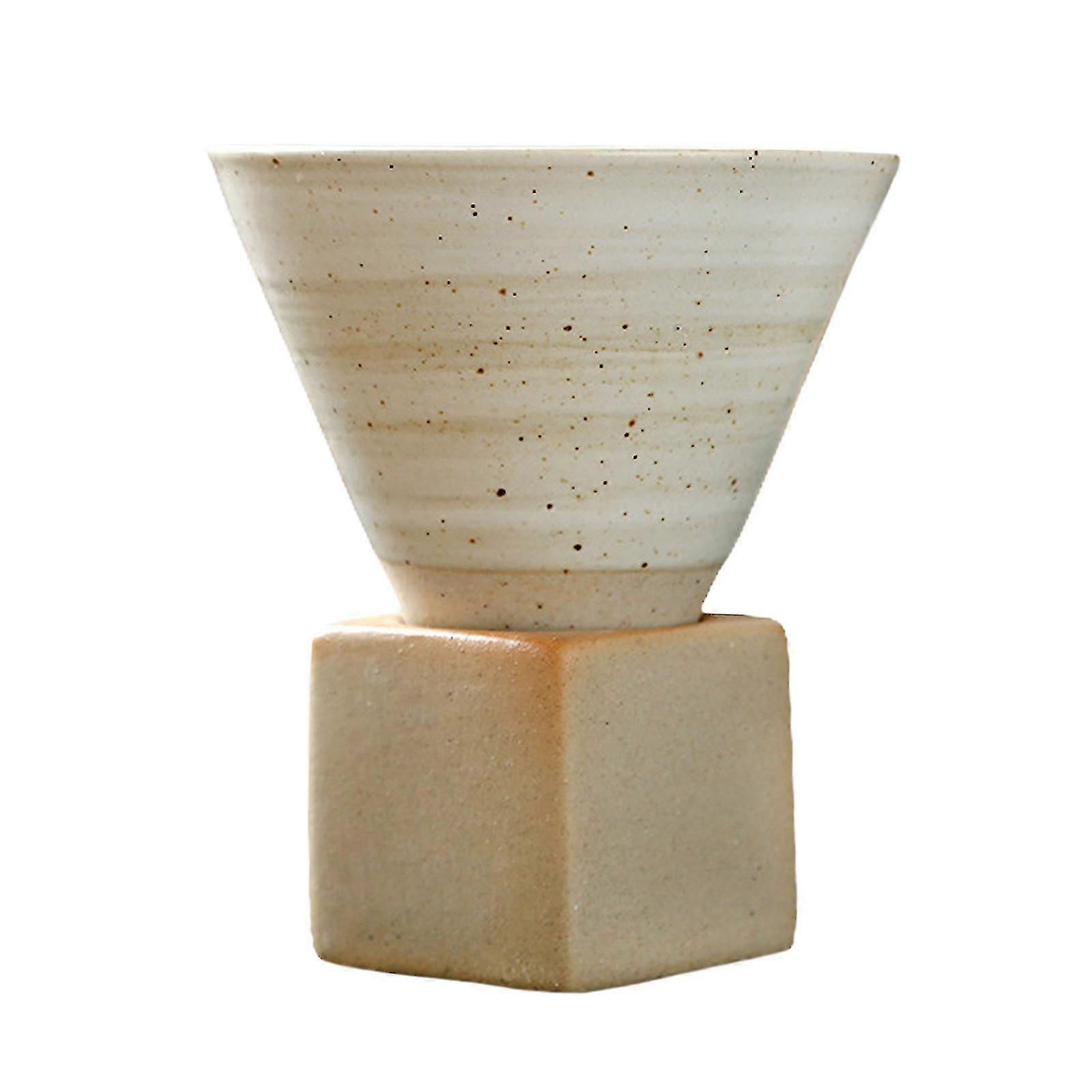 Coffee Cup Coarse Pottery Espresso Cup Creative Tea Cup With Base Vintage Ceramic Personal Tea Cup